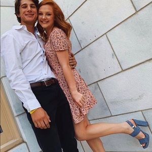 Pink Floral Button Down Flowy Dress